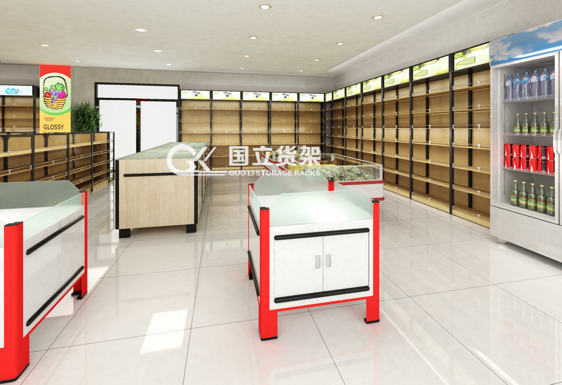 國立貨架某便利店客戶效果圖展示