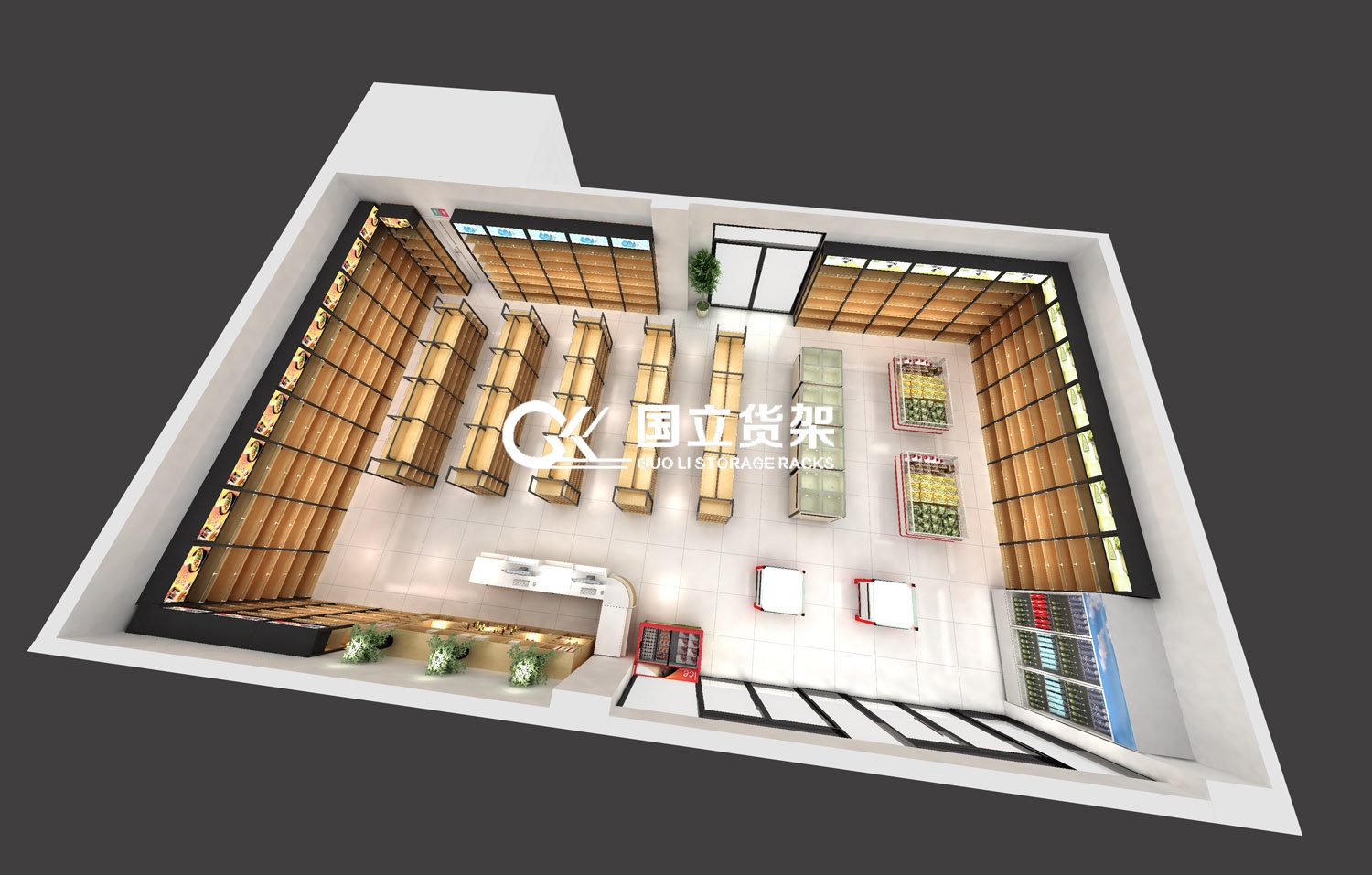 國立貨架某便利店客戶效果圖展示