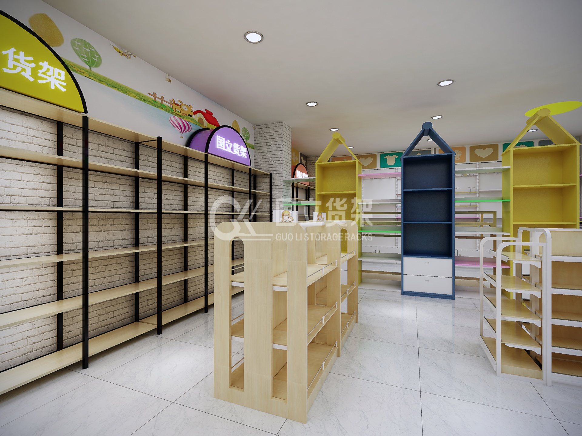 國立貨架母嬰店設計效果圖展示 讓設計產生銷售力