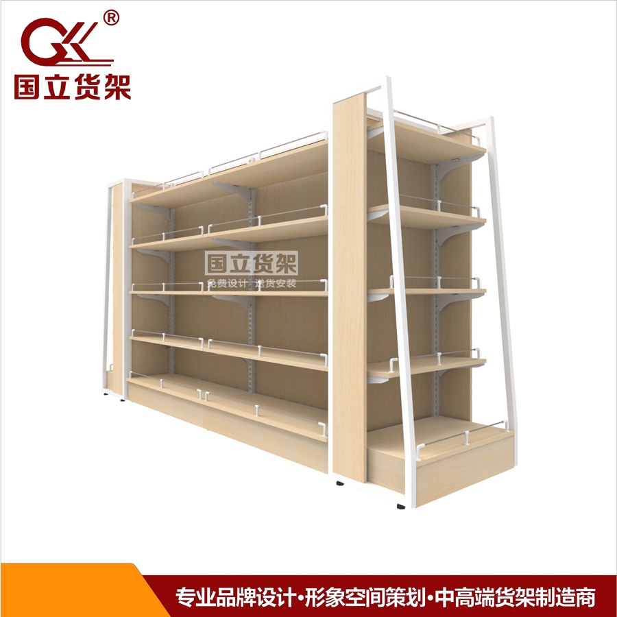 國(guó)立歐款木背板中島貨架介紹 國(guó)立貨架廠家直銷(xiāo)