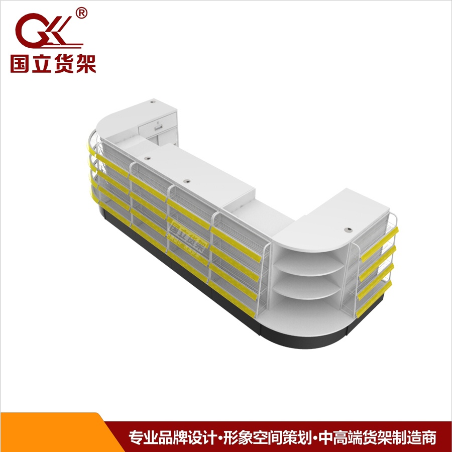 弧形帶轉(zhuǎn)角收銀臺(tái)