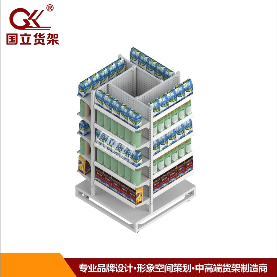 超市移動(dòng)式全鋼四面展架